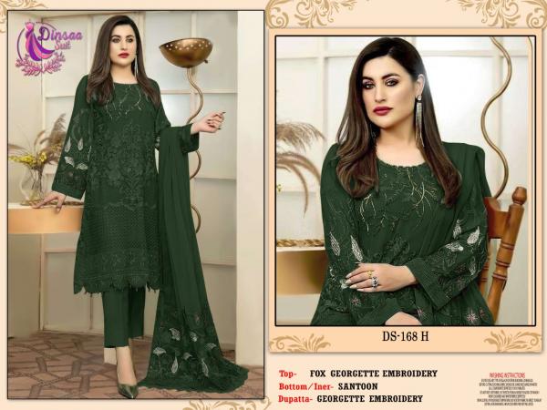 Dinsaa 168 New Colours Embroidered Pakistani Suit Collection